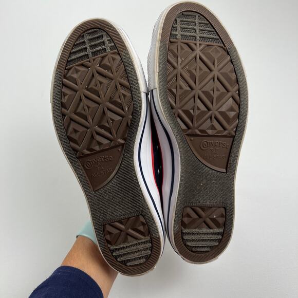 Converse All Star 567039F Red White & Blue Double Upper, Tongue & Laces Size 8 - Picture 7 of 13